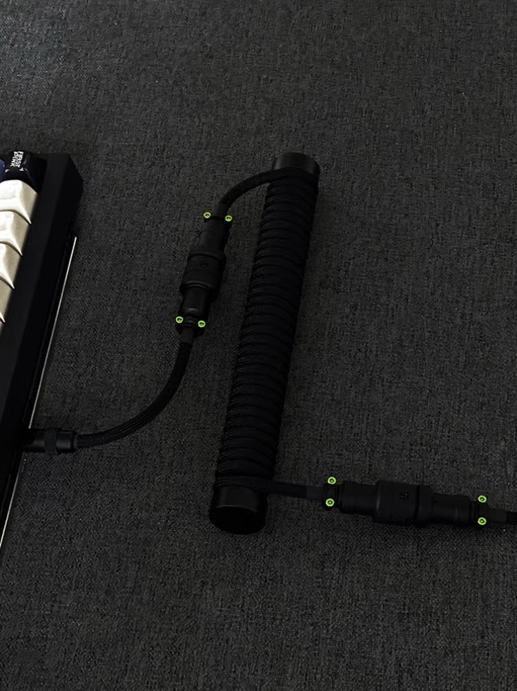 Hand customized three-stage illuminated aviation plug data cable, mechanical keyboard cable supporting magnetic axis keyboard