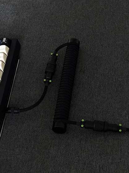 Hand customized three-stage illuminated aviation plug data cable, mechanical keyboard cable supporting magnetic axis keyboard