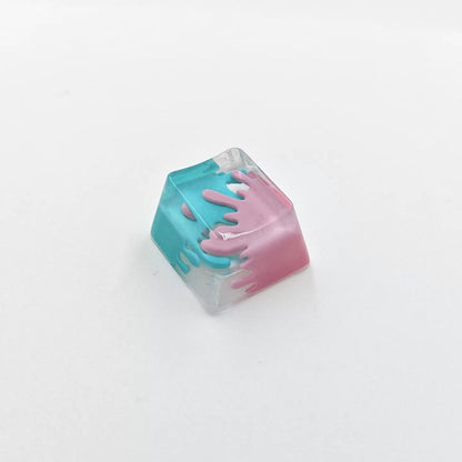 Splatoon theme, inkjet/graffiti, crystal resin personalized keycaps, game culture creative keycaps, Mechanical keyboard decorative keycaps