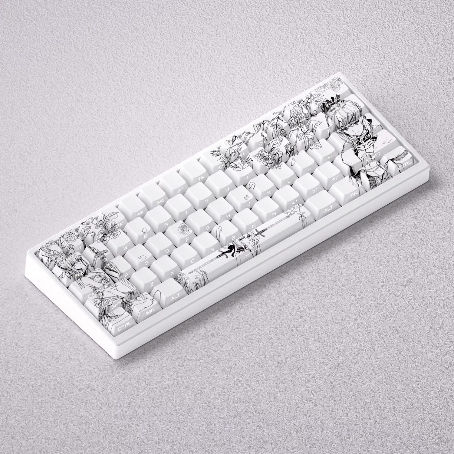 Fate/stay night series, Altria Pendragon/saber theme, original high PBT material compatible MX switch mechanical keyboard, anime and game theme keycap set, mechanical keyboard replacement keycap set