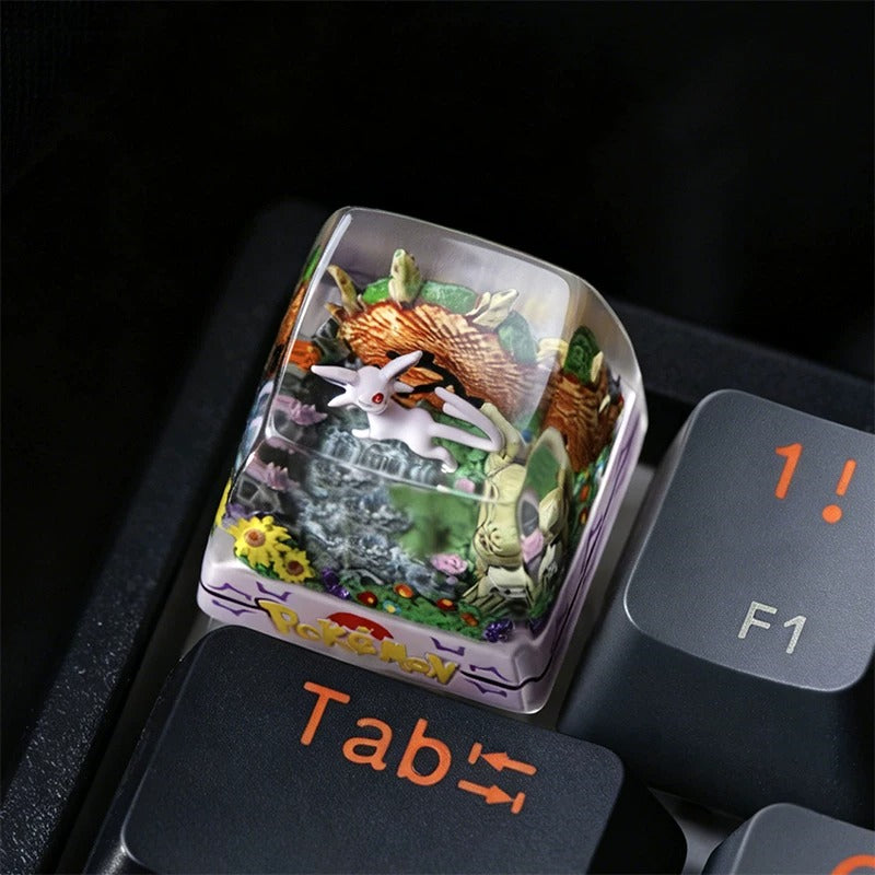 Pok é mon themed crystal dropper personalized keycaps, anime creative culture peripheral mechanical keyboard decorative keycaps