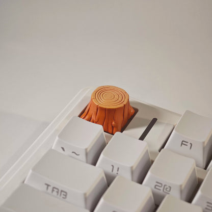 Cartoon tree stump resin coated personalized keycaps, comic style artisankeycaps, mechanical keyboard decorative keycaps