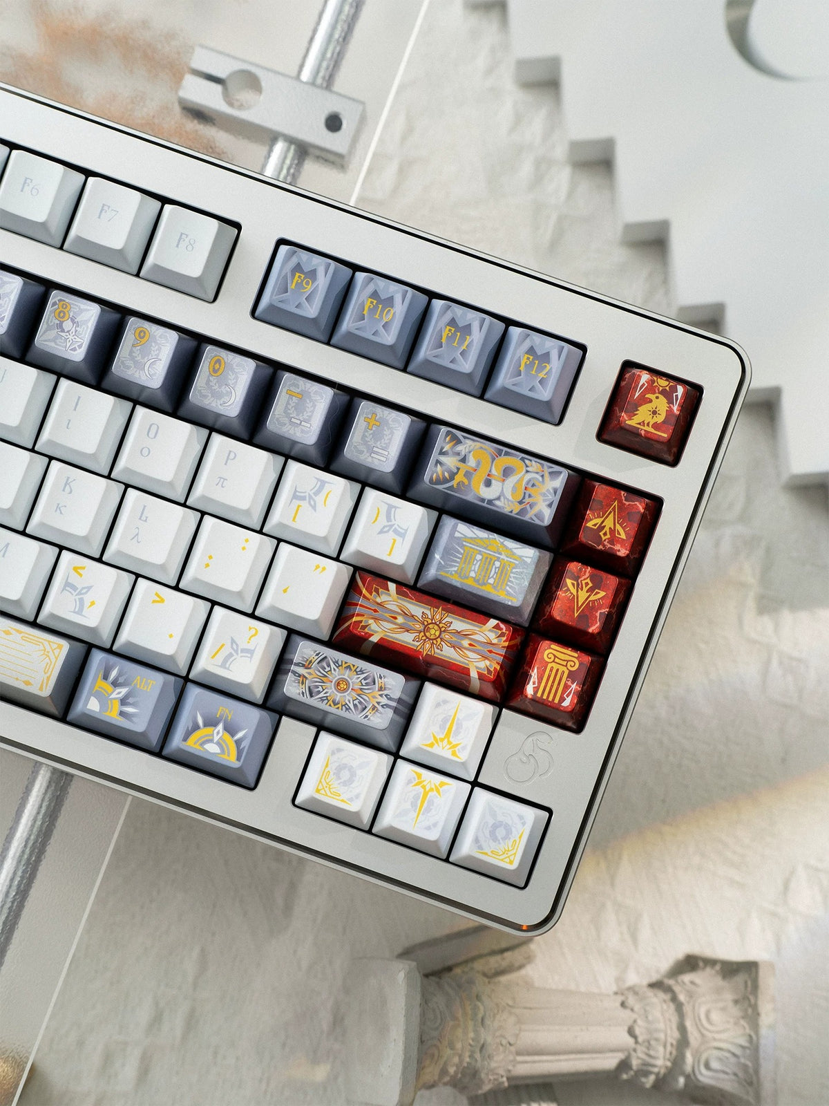 Sun God Apollo, PBT metallic paint texture+ PC material Mechanical Keyboard Replacement Keycap Set, Compatible with 61/64/68/75/84/87/104 Key Mechanical Keyboard Keycap Set