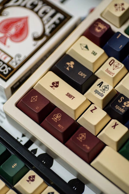 POKER theme, American retro contrasting design, mechanical keyboard keycaps factory height PBT material decoration personalized keycap set