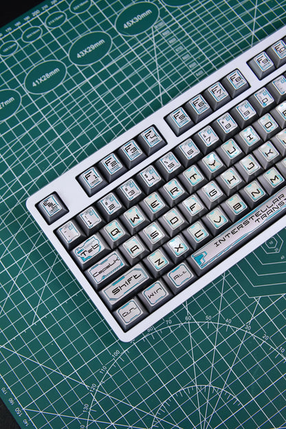 Interstellar theme, futuristic technology style metal keycap set, original high metal carved decorative keycaps