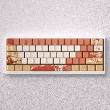 Genshin Impact series, Yoimiya theme, original high PBT material compatible MX switch mechanical keyboard, anime game theme set keycaps, mechanical keyboard replacement keycap set