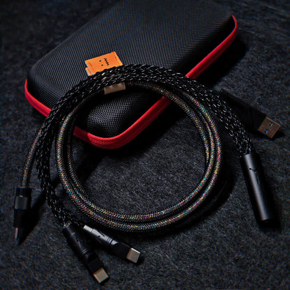 Separate one to two aviation plug data cable, dual 8K return rate single crystal copper mechanical custom manual data cable