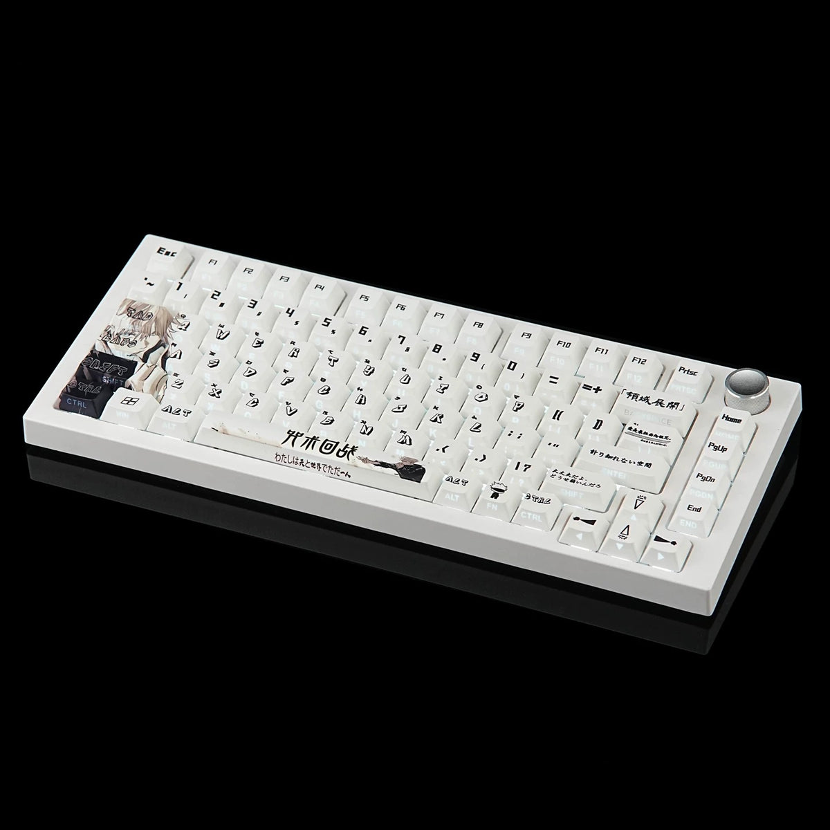 Jujutsu Kaisen themed keycaps, Itadori Yuji/Gojo Satoru PBT material personalized key cap set, animation game culture creative decoration key cap set, compatible with 61/64/68/75/84/87/104 key mechanical keyboard