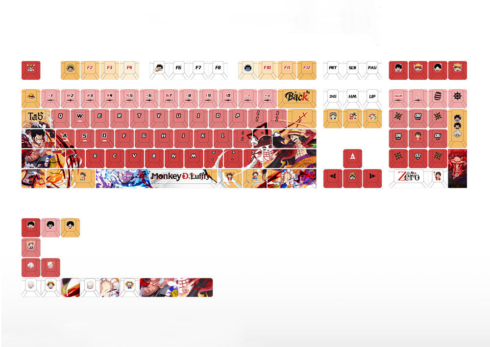 One Piece series personalized keycap set, PBT material, sublimation technology, mechanical keyboard decoration keycap set