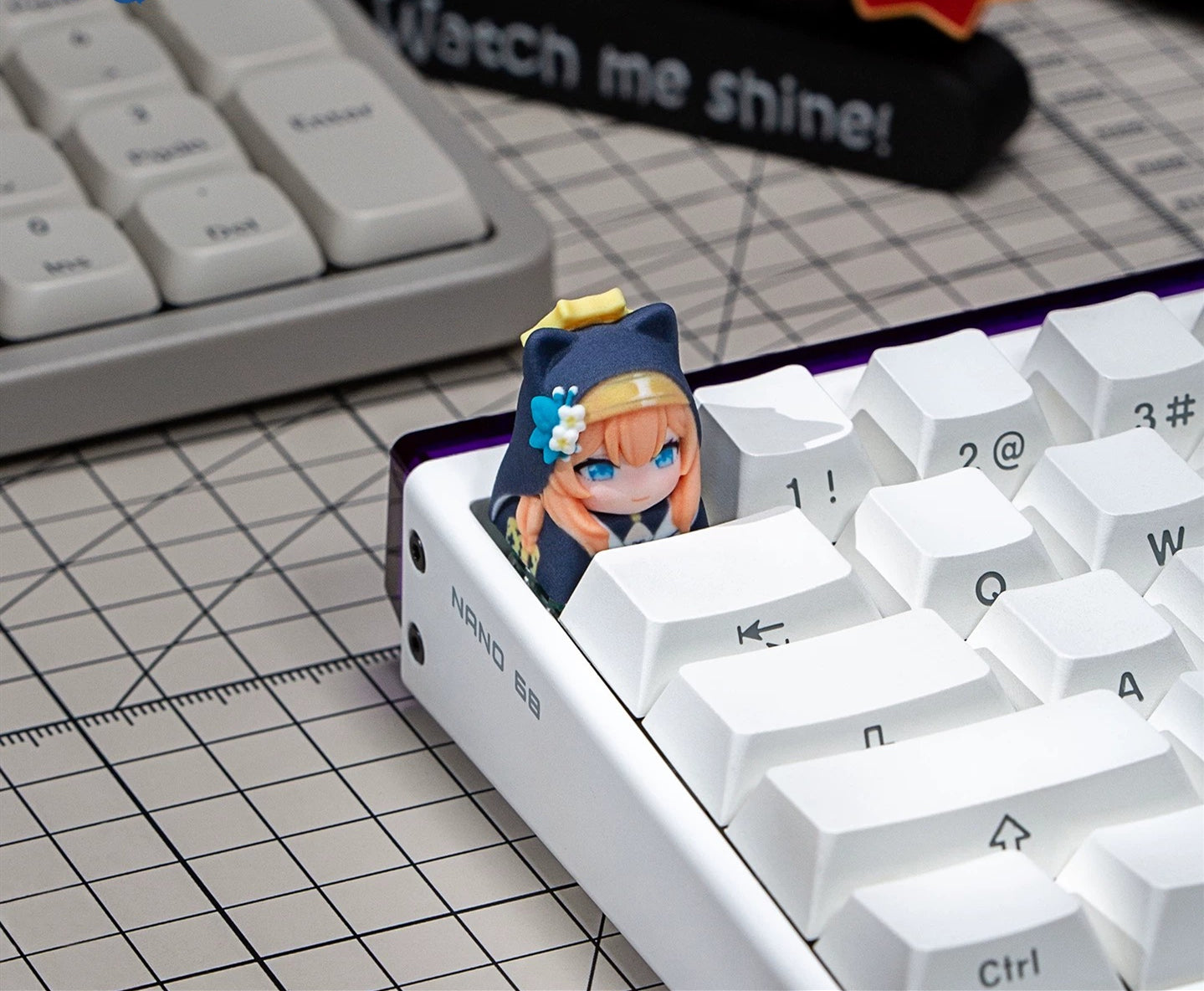 Blue Archive The Animation series, doujin character half body design multi-color resin personalized keycaps, anime game culture peripheral products keyboard decoration keycaps