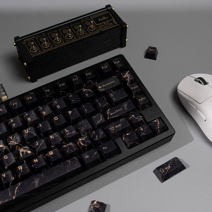 Minimally designed marble patterned keycap set, PBT Material Personalized Keycap Set, Compatible with 61/64/68/75/84/87/104 Key Mechanical Keyboard