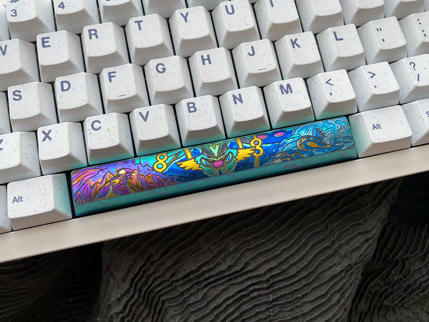Titanium alloy anime theme space collection, 6.25U titanium alloy space keycaps, personalized decorative keycaps, mechanical keyboard replacement metal keycaps