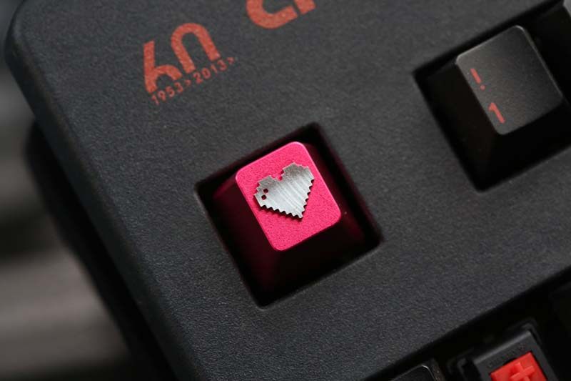 love ❤ Pixel style, metal CNC, aluminum alloy creative decorative keycaps