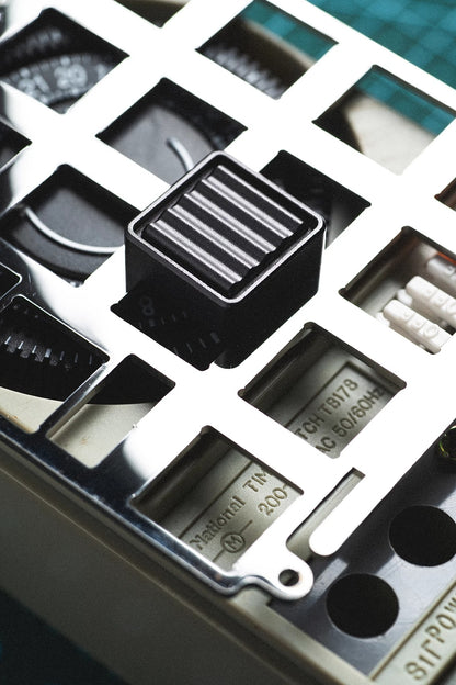 Industrial style, pusher+wave grille, aluminum alloy metal anode personalized keycaps, mechanical keyboard industrial decorative keycaps