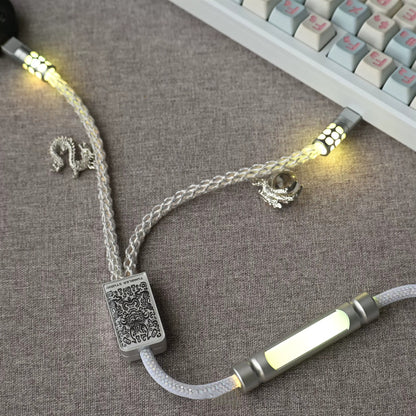 Handmade customized dragon theme one to two aviation plug data cable V2 one out two keyboard cable magnetic switch keyboard cable 8K keyboard custom data cable