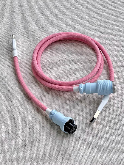 Customized mechanical keyboard manual data cable USB TypeC basic straight weaving aviation plug data link cable