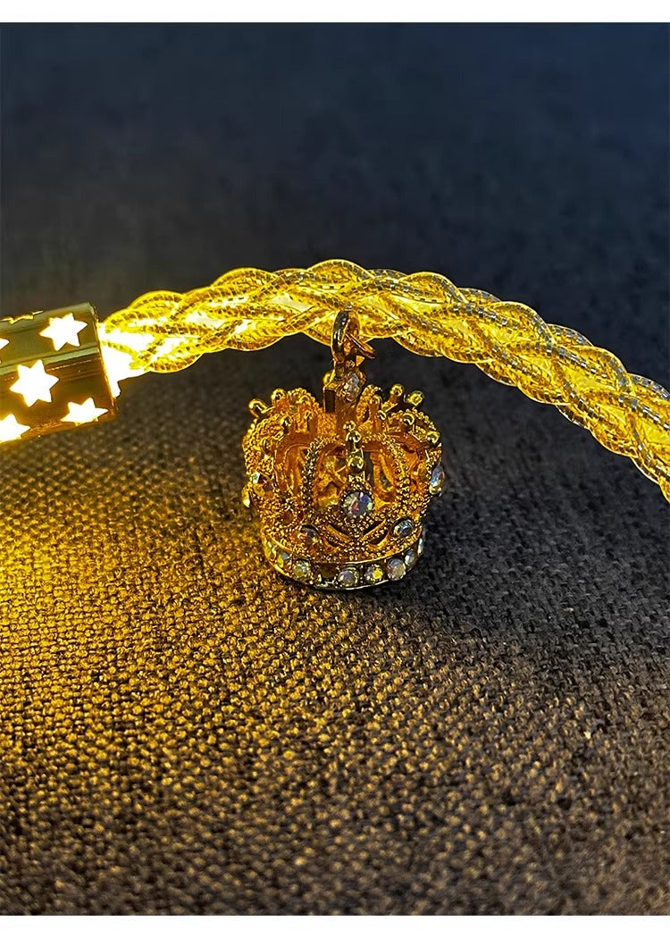 Single crystal copper overall luminous gold/warm light aviation plug customized mechanical keyboard manual data cable