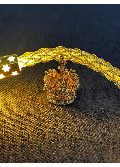 Single crystal copper overall luminous gold/warm light aviation plug customized mechanical keyboard manual data cable