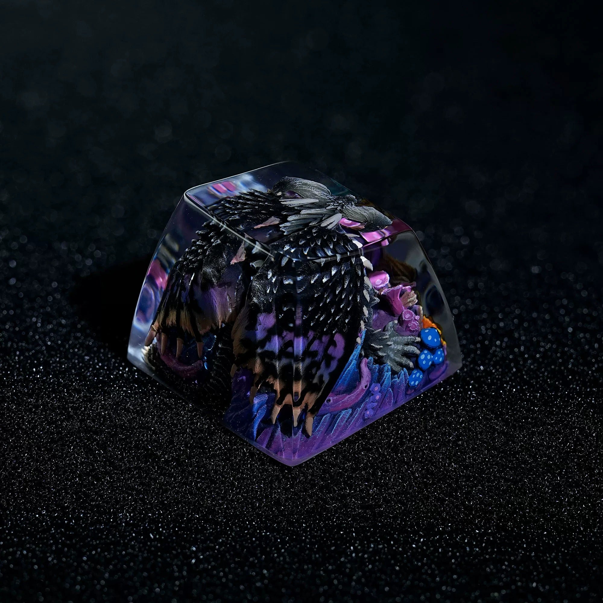 Monster Hunter, Nergigante, 1U crystal resin personalized keycaps, anime, gaming, cultural and creative peripheral products, mechanical keyboard decoration keycaps
