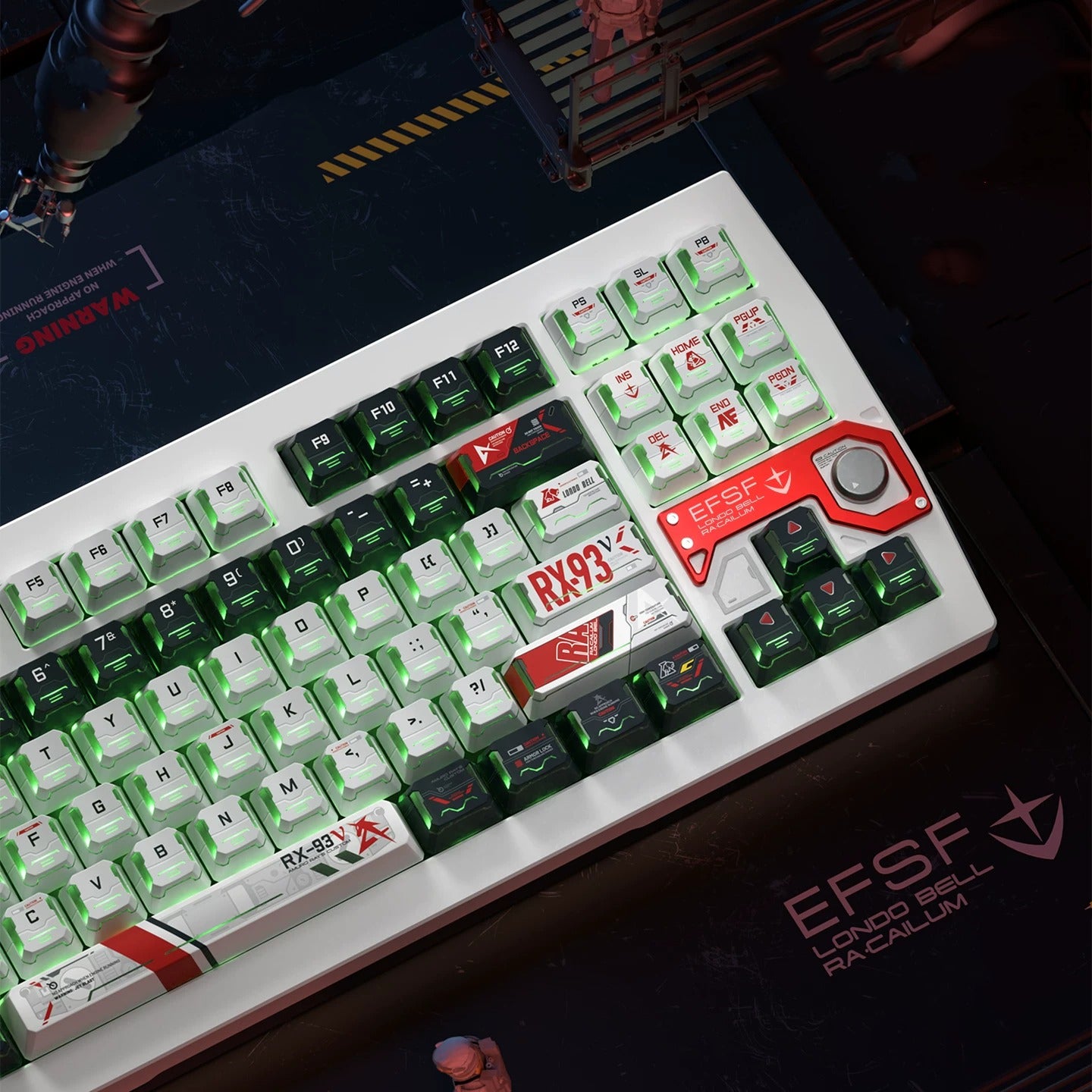 Gundam themed mecha translucent PBT material Original Factory Height,  mechanical keyboard replacement keycap set, Compatible with 61/64/68/75/84/87/104 Key Mechanical Keyboard Keycap Set