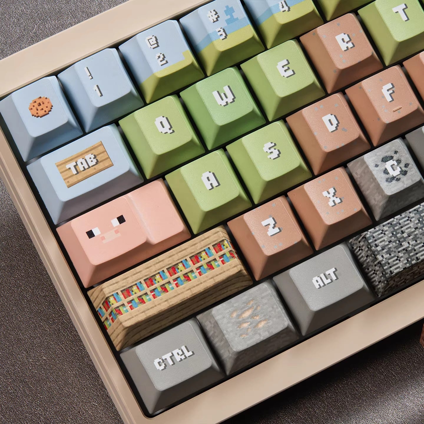 Minecraft pixel style design mechanical keyboard keycaps factory height
