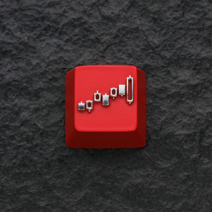 stock Candlestick Chart，Metal Logo Series Personalized Keycaps, Metal Keycaps, Mechanical Keyboard Decorative Keycaps