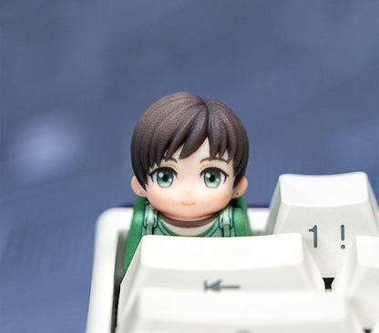 Resident Evil series, doujin character half body design multi-color resin personalized keycaps, anime game culture peripheral products keyboard decoration keycaps