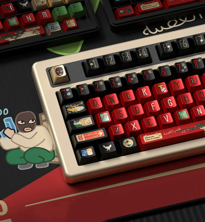 CS2 Stupid Bandit Theme Keycap Five sided Heat Sublimation Original Factory Height 144 Key Metallic Paint CS Theme Personalized Keycap, FPS Game Custom Set Keycap