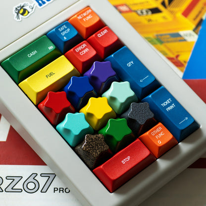 Original Alien Personalized Keycaps Star Aluminum Alloy Keycaps Metal Paint CNC Processing Customized Mechanical Keyboard Keycaps
