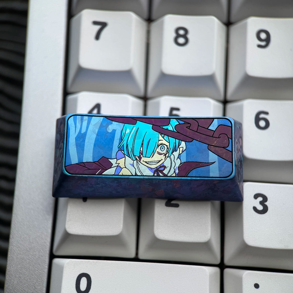 Re:Life in a different world from zero， Rem， Big key collection set Titanium alloy personalized keycaps, anime and game cultural creative keycaps, mechanical keyboard decorative keycaps