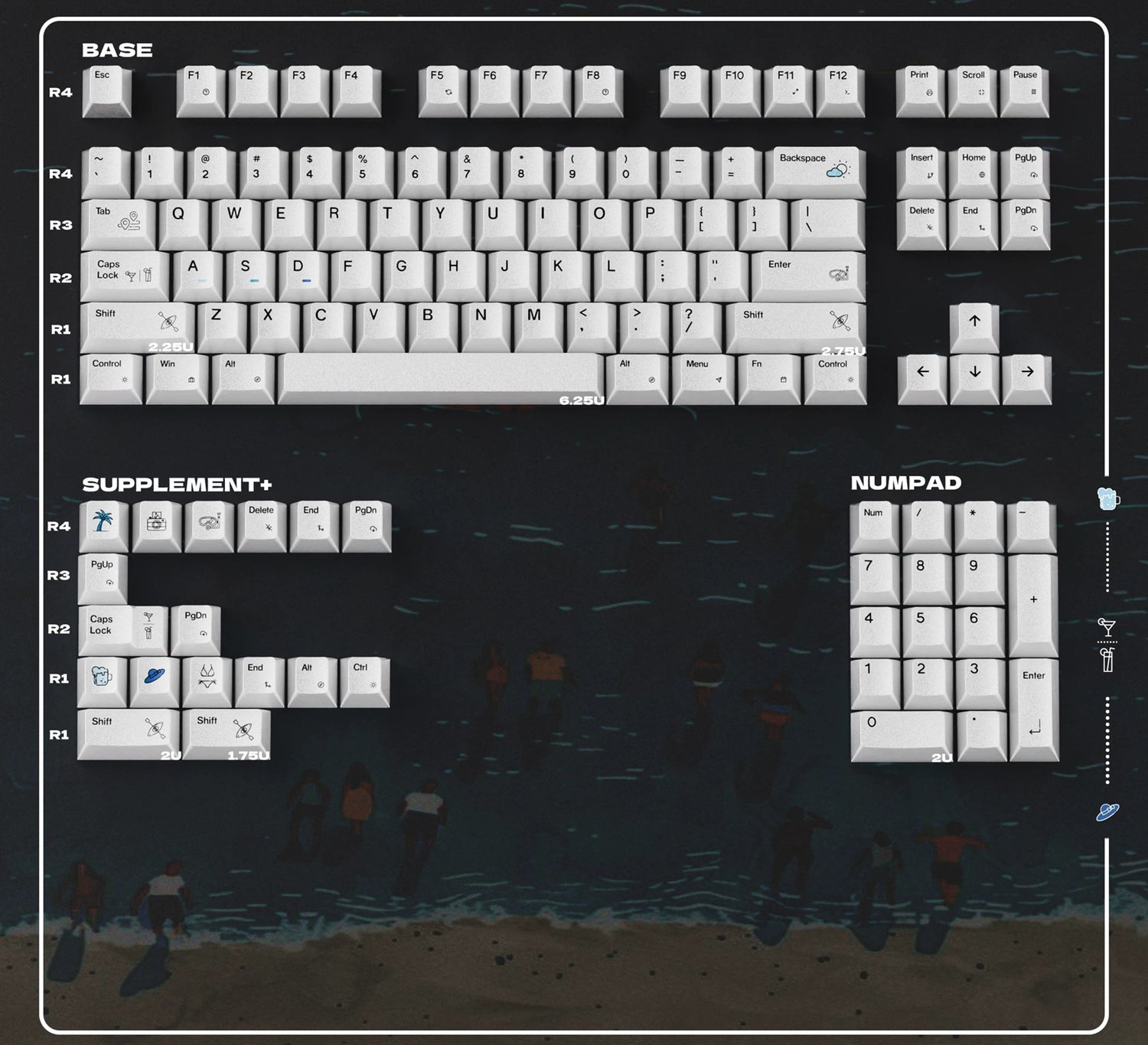 Black/White Holiday Pearl Paint Mechanical Keyboard Keycaps Minimalist Style Decorative Keycaps, PBT Heat Sublimation Original Factory Height, Personalized Keyboard Keycap Set