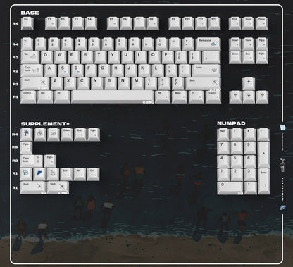 Black/White Holiday Pearl Paint Mechanical Keyboard Keycaps Minimalist Style Decorative Keycaps, PBT Heat Sublimation Original Factory Height, Personalized Keyboard Keycap Set