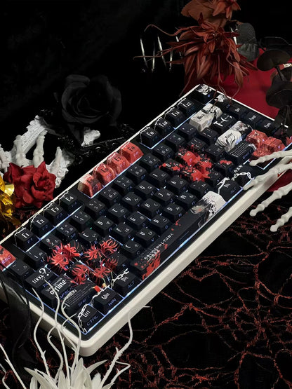Tokyo Ghoul， PBT material personalized keycap set, anime and games cultural creative decoration keycap set, compatible with 61/64/68/75/84/87/104 mechanical keyboard