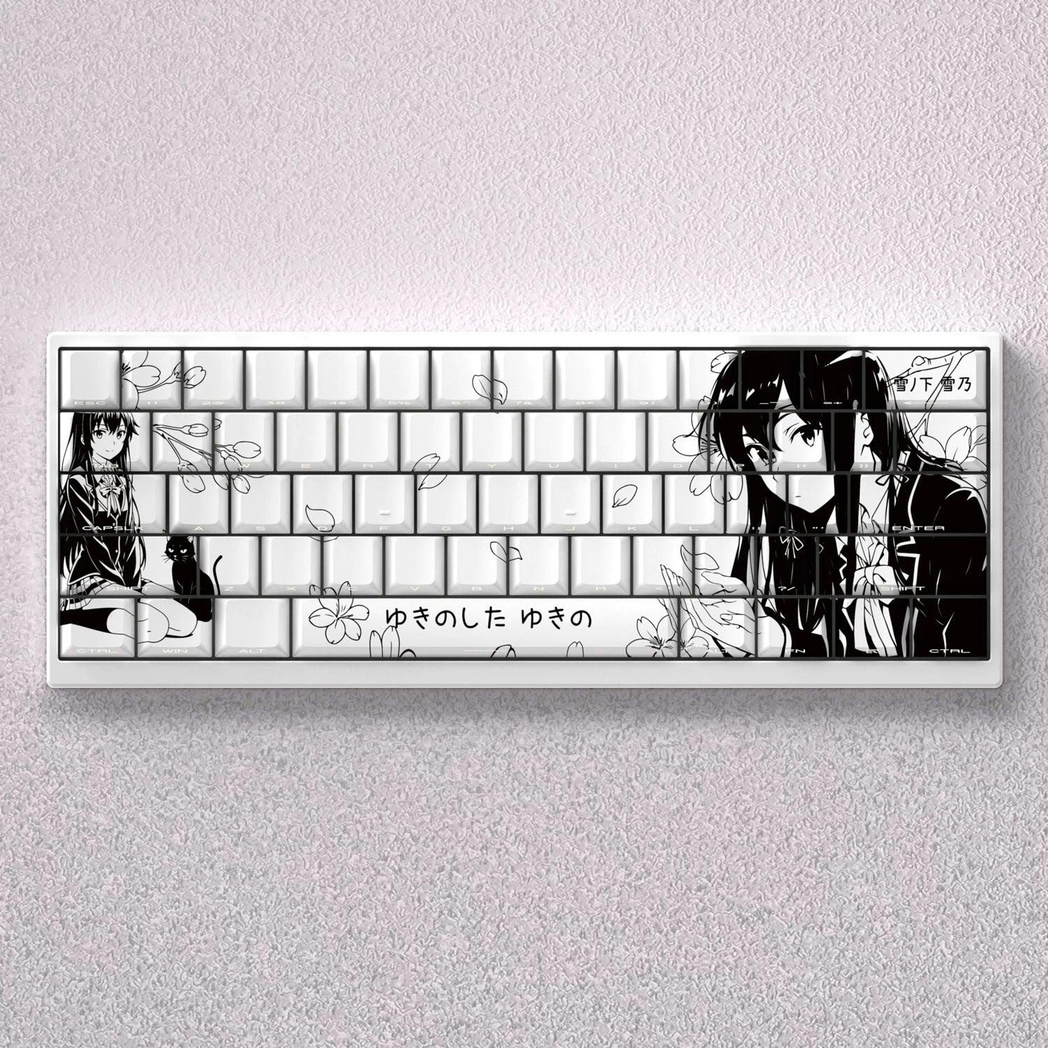 SNAFU series, Yukinoshita Yukino theme, original high PBT material compatible MX switch mechanical keyboard, anime game theme set keycaps, mechanical keyboard replacement keycap set