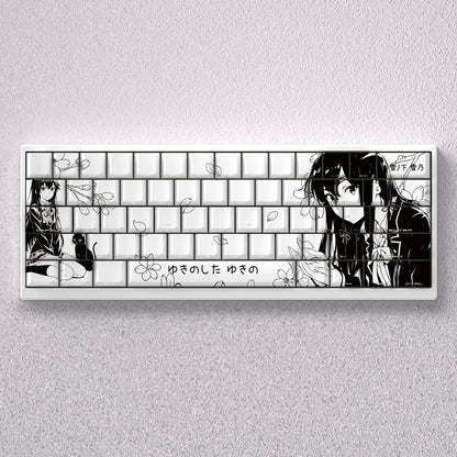 SNAFU series, Yukinoshita Yukino theme, original high PBT material compatible MX switch mechanical keyboard, anime game theme set keycaps, mechanical keyboard replacement keycap set