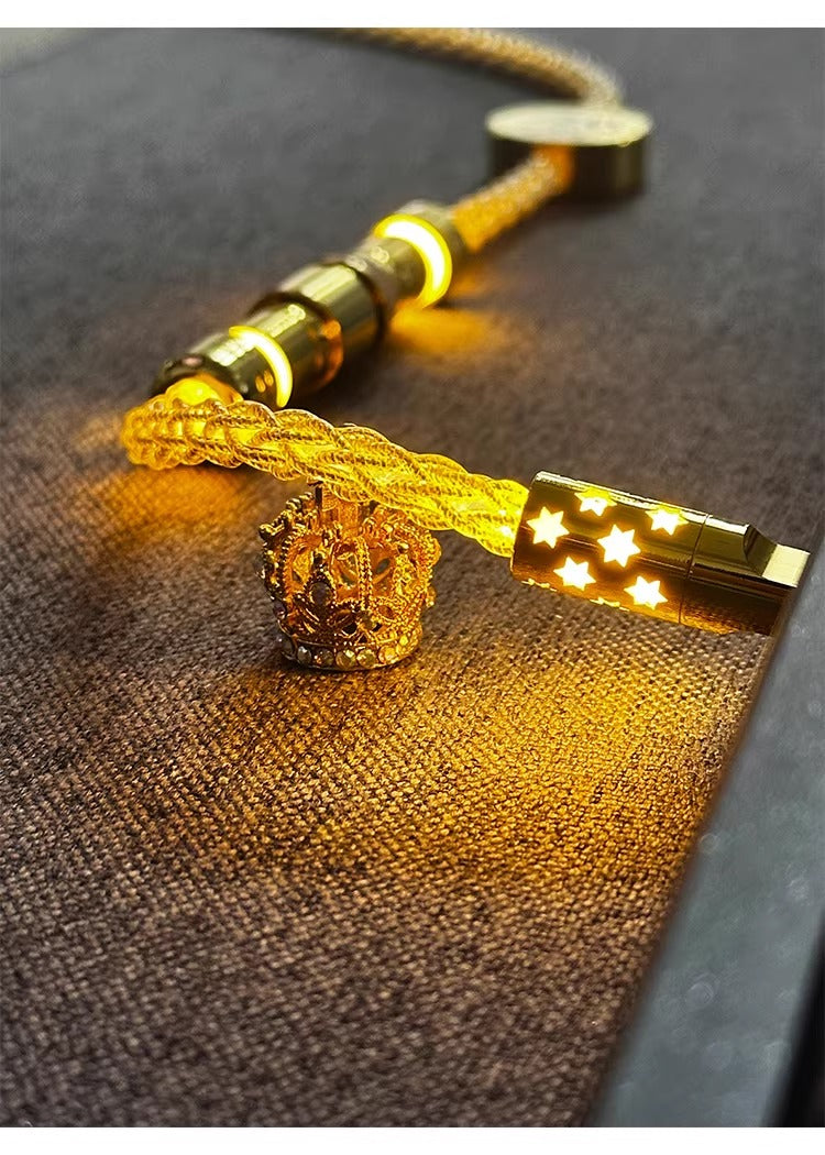 Single crystal copper overall luminous gold/warm light aviation plug customized mechanical keyboard manual data cable