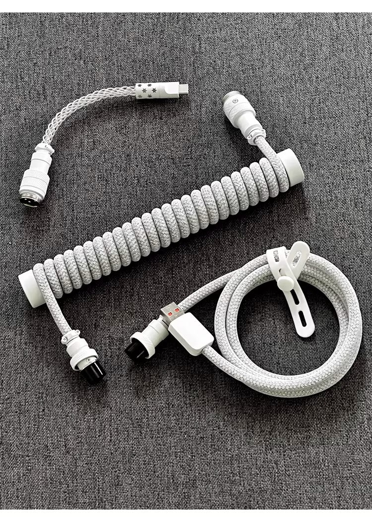 Flash drill three-stage aviation plug custom data cable mechanical keyboard luminous cable supports 8k