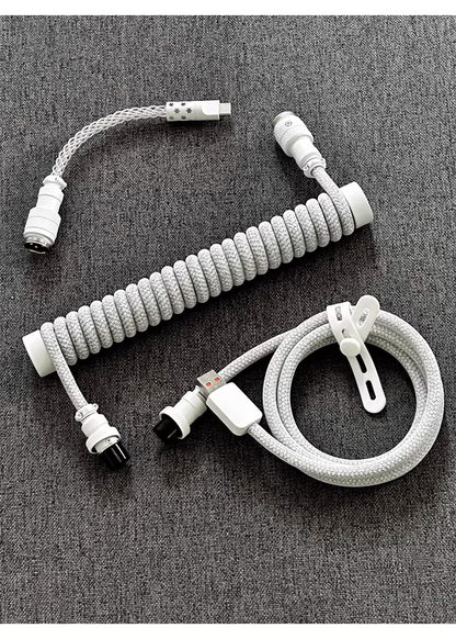 Flash drill three-stage aviation plug custom data cable mechanical keyboard luminous cable supports 8k