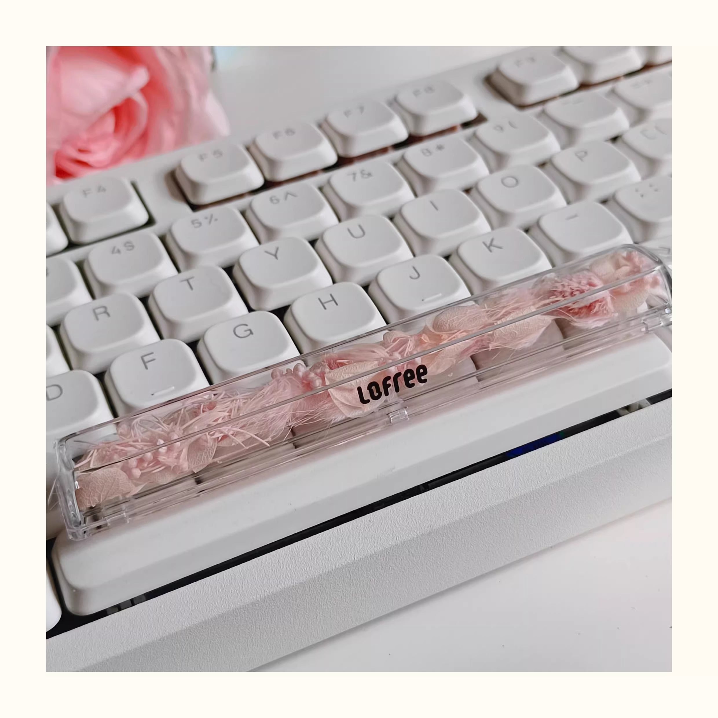 Natural Plant Specimen Eternal Flower Series, Lofree, 6.25U Crystal drops of glue Spacebar, Art Decorative Keycaps.