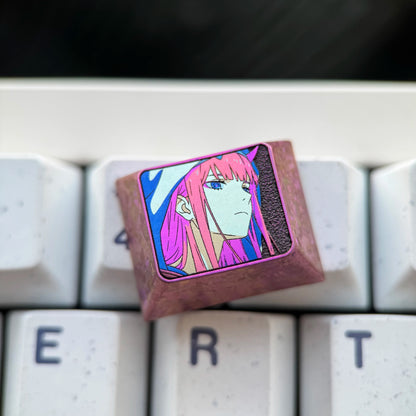 DARLING in the FRANXX  02， Titanium alloy personalized keycap set, anime and game culture creative metal carving decorative keycap set