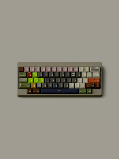 UnOrthodox theme design, multi-color splicing style PBT material personalized keycap set, mechanical keyboard replacement decorative keycaps, compatible with 61/64/68/75/84/87/104 key mechanical keyboard