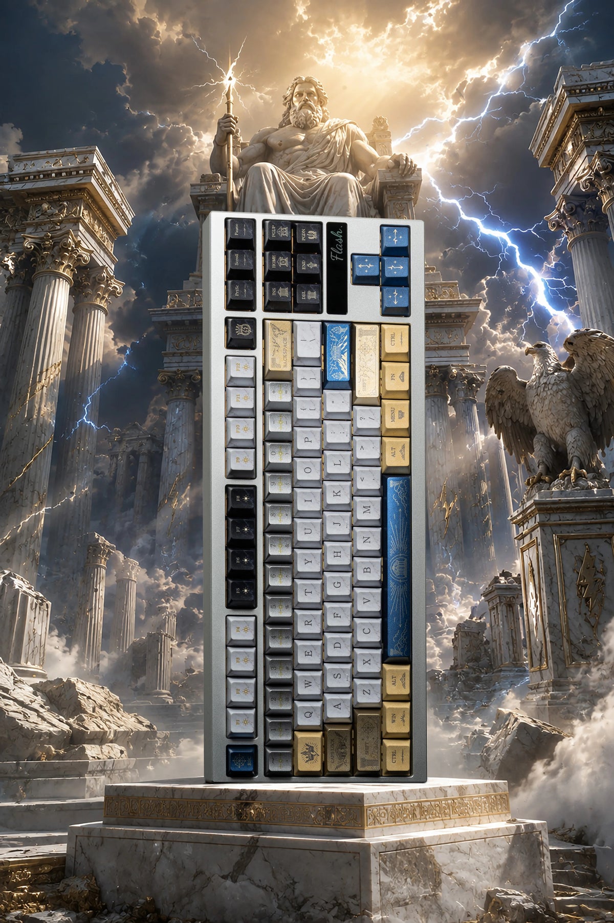 Thor Odinson/The God of Thunder  PBT material personalized keycap set, mechanical keyboard replacement decorative keycaps, Science fiction mythology themed keycaps compatible with 61/64/68/75/84/87/104 key mechanical keyboards