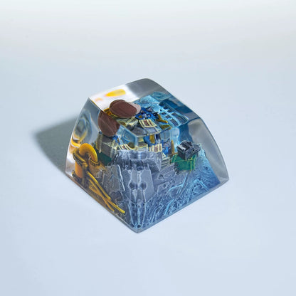 Resident Evil, Leon·Scott·Kennedy， Crystal resin personalized keycaps, anime and game cultural creative keycaps, mechanical keyboard artistic decorative keycaps