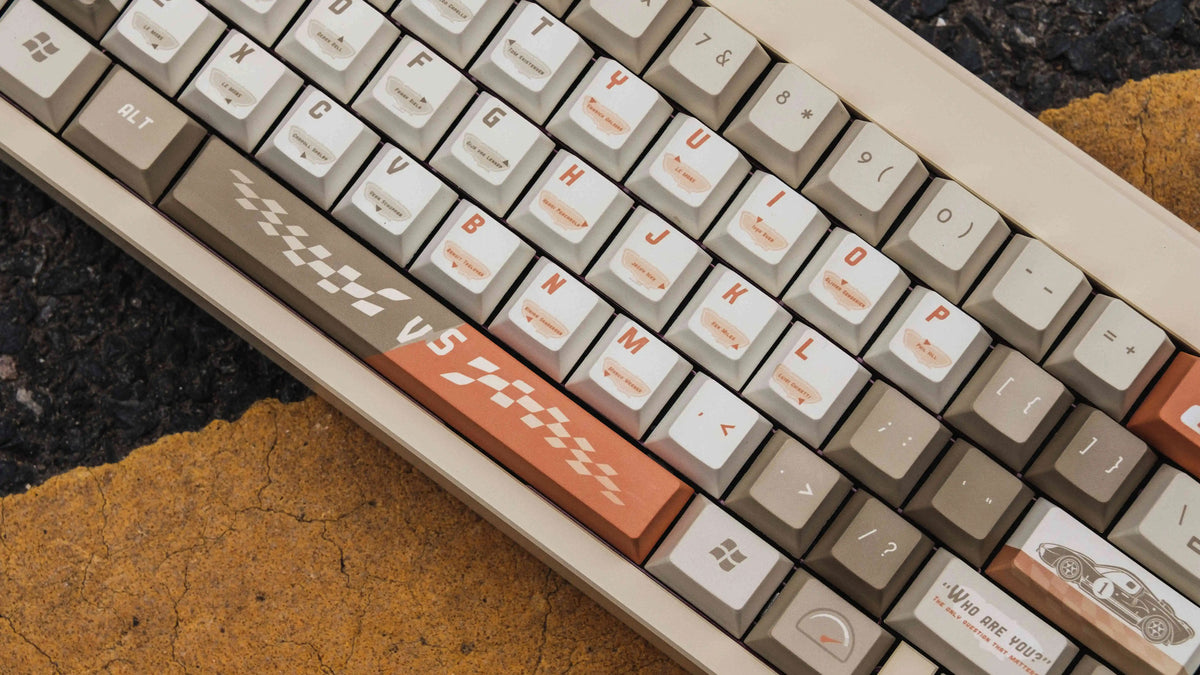 24 HEURES DU MANS Theme PBT Material, Chuangqi Racing, Car Rally Creative Keycaps, Mechanical Keyboard Replacement Keycap Set, suitable for 61/64/68/75/84/87/104 Key Mechanical Keyboard