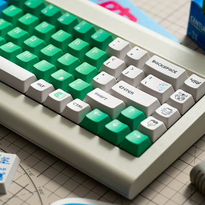Original Design Network, Gradient Color PBT material personalized keycap set, anime keycap culture peripheral mechanical keyboard decoration keycaps， Compatible with 61/64/68/75/84/87/104 key mechanical keyboard keycap set