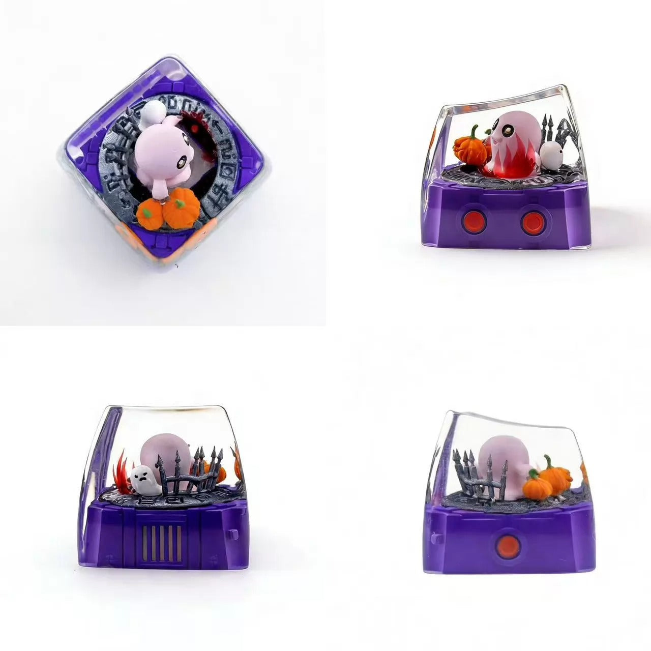 DigimonAdventure， Juvenile individual, non evolved version Crystal drops of glue personalized keycaps, anime art keycaps, keyboard decorative keycaps