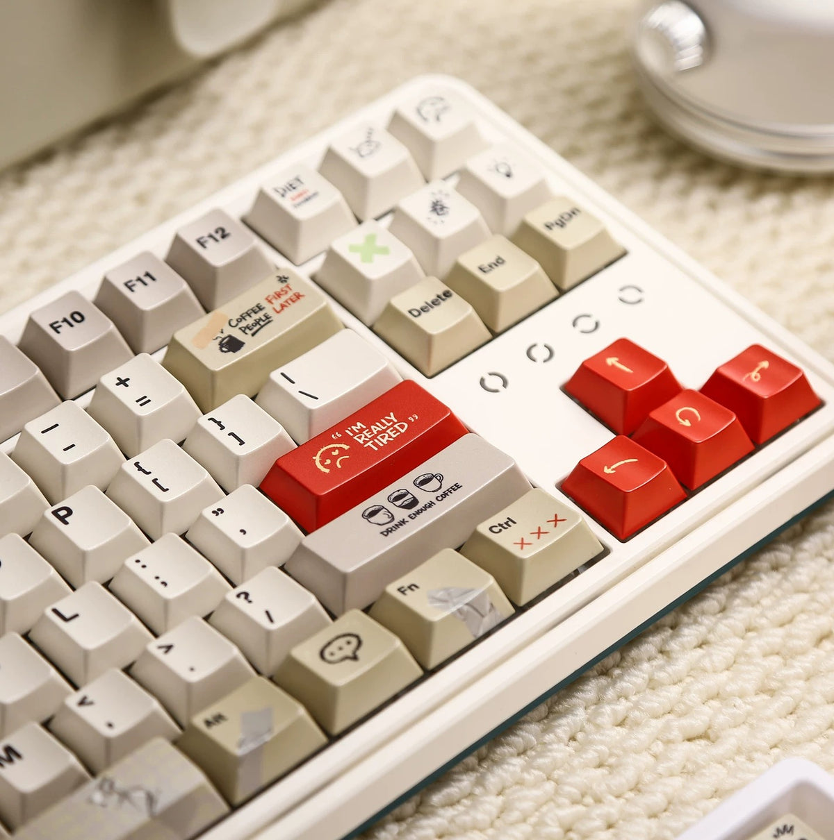 IMFKTIRED, Office keycap set, retro color scheme, PBT material Mechanical Keyboard Replacement Keycap Set, suitable for 61/64/68/75/84/87/104 Key Mechanical Keyboard