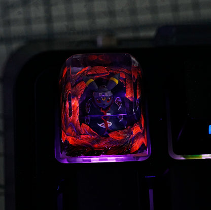 Umbreon Fusion NARUTO Fusion Akatsuki Crystal Resin Keycaps Original Design Personalized Keycaps, Anime Game Culture Creative Keycaps Mechanical Keyboard Cartoon Decorative Keycaps