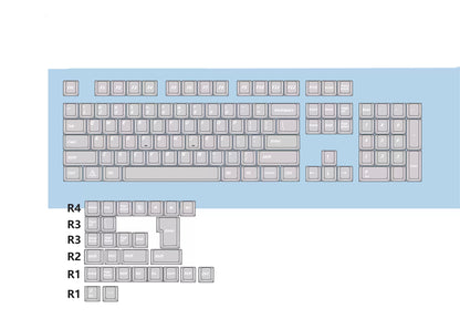 Crystal clear ice effect set with personalized keycaps, natural elements, simple and fashionable mechanical keyboard decoration keycap set