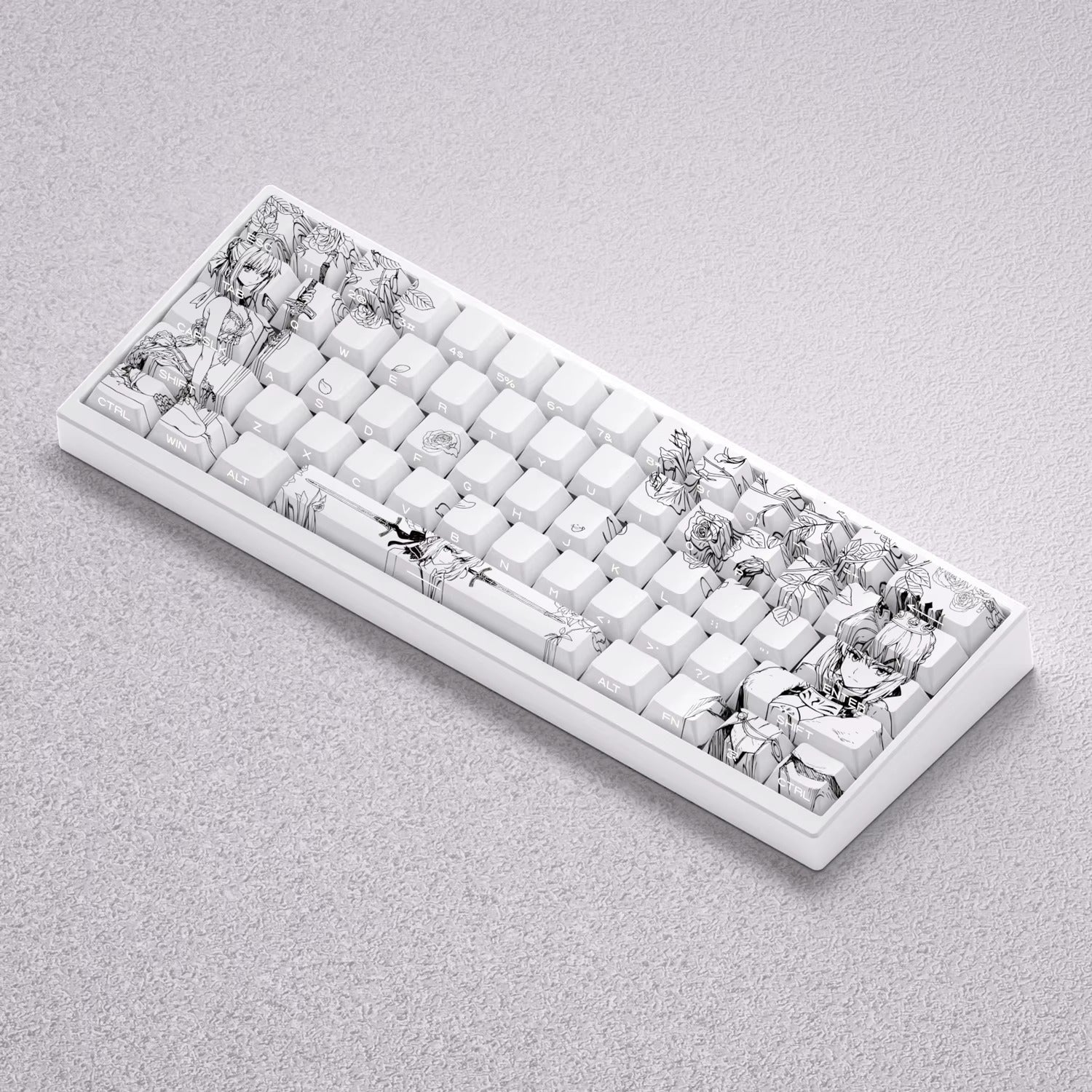 Fate/stay night series, Altria Pendragon/saber theme, original high PBT material compatible MX switch mechanical keyboard, anime and game theme keycap set, mechanical keyboard replacement keycap set